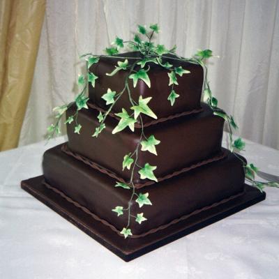 Square Chocolate Wedding Cake