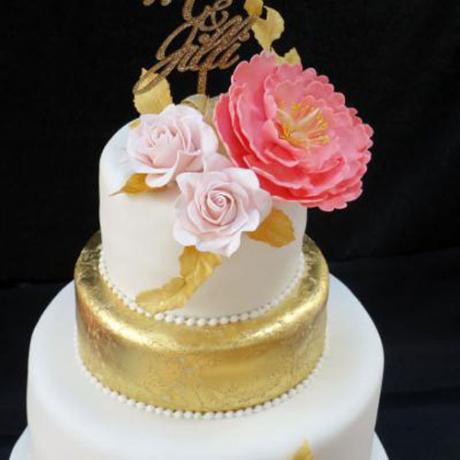 Gold Leaf Cake Tier