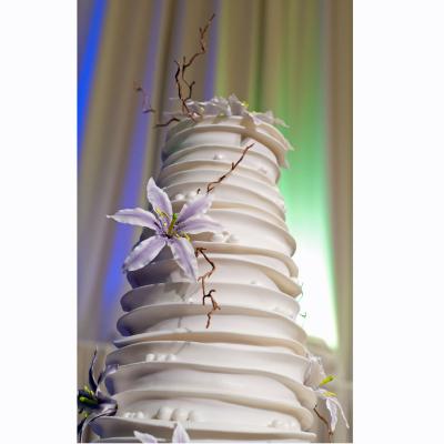 7 different flavoured tiers re ncased within a lustred icing