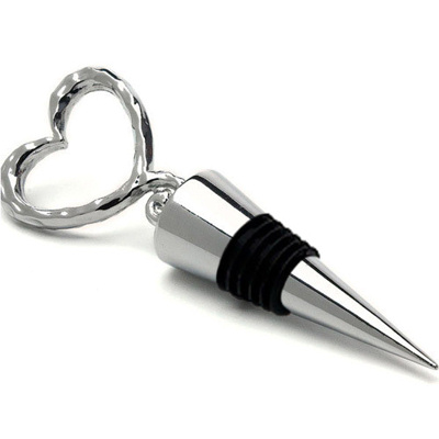 Silver Heart Winebottle Stopper